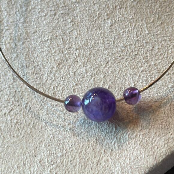 Bohemian Hoop Wire Earrings with Amethyst Beads! - Picture 4 of 7